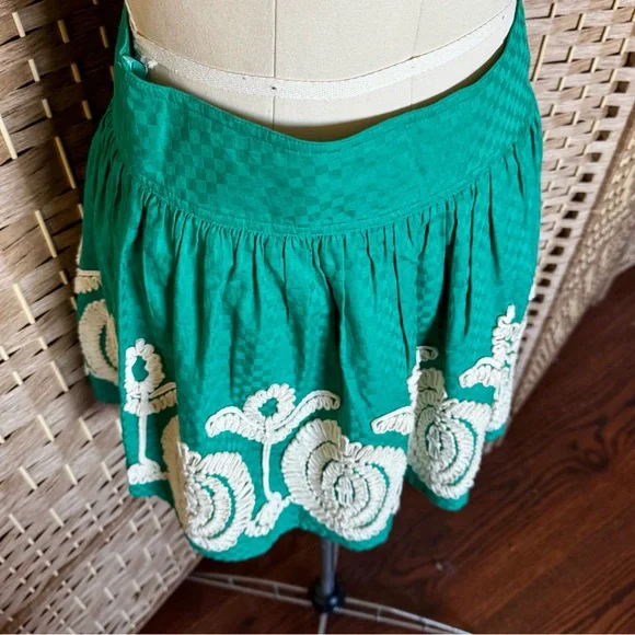Green Anthropologie Nick & Mo 100% cotton skirt M - Picture 2 of 9